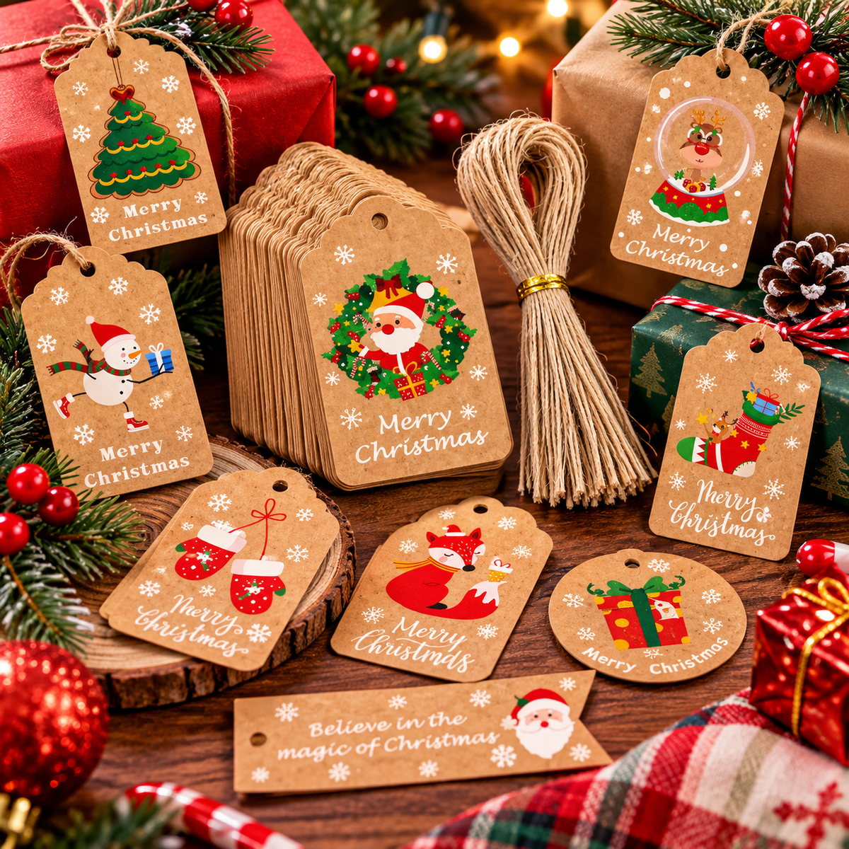 MerryTags™ 50-Piece Christmas Gift Tag Set